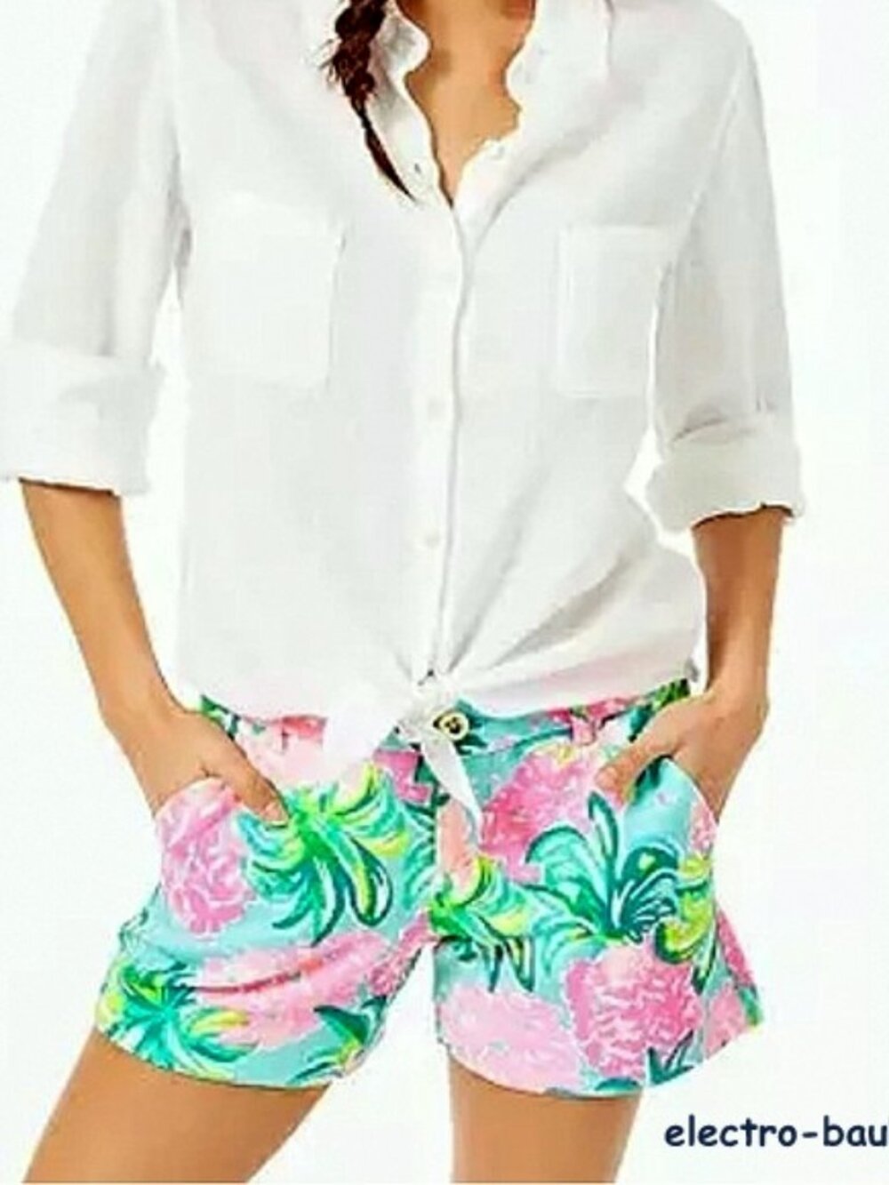 Lilly Pulitzer Callahan 5" Knit Shorts Totally Blossom Size 10 - MINT